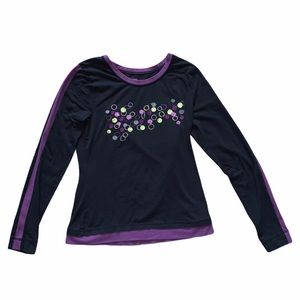 Y2K Black and Purple Vintage Long Sleeve Top